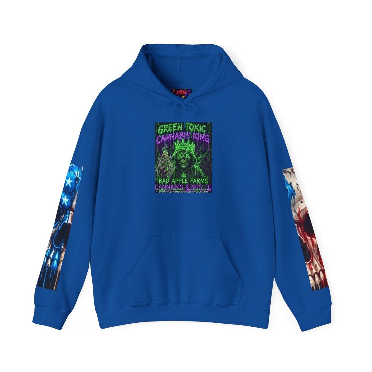 4th of July American Flag Hoodie — Patriotic Sleeve & Back Graphic PulloverHoodieGOLDEN APPLE CONNECTIONSPrintify