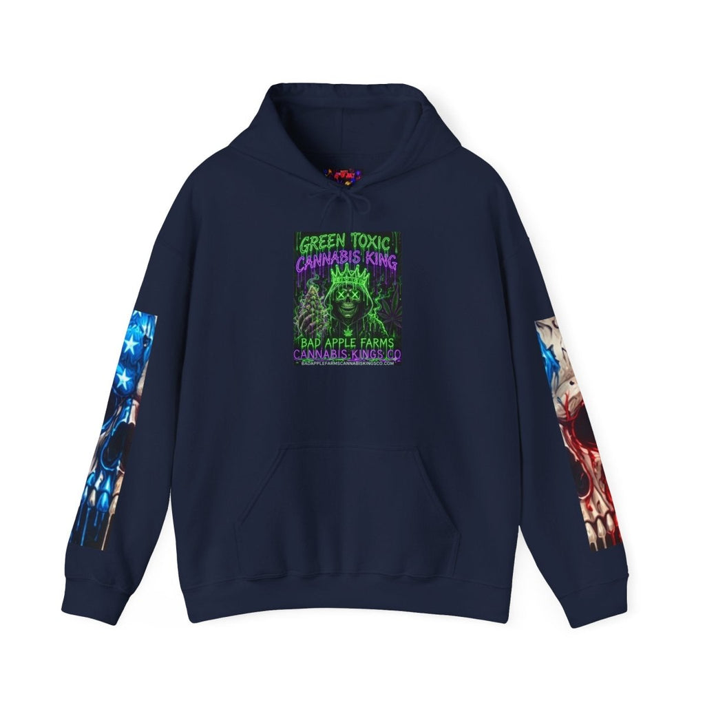 4th of July American Flag Hoodie — Patriotic Sleeve & Back Graphic PulloverHoodieGOLDEN APPLE CONNECTIONSPrintify