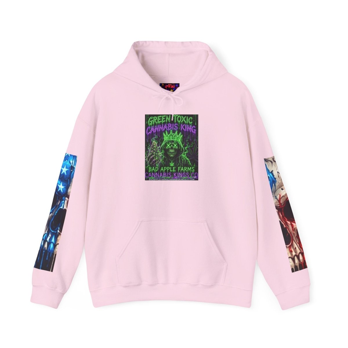 4th of July American Flag Hoodie — Patriotic Sleeve & Back Graphic PulloverHoodieGOLDEN APPLE CONNECTIONSPrintify
