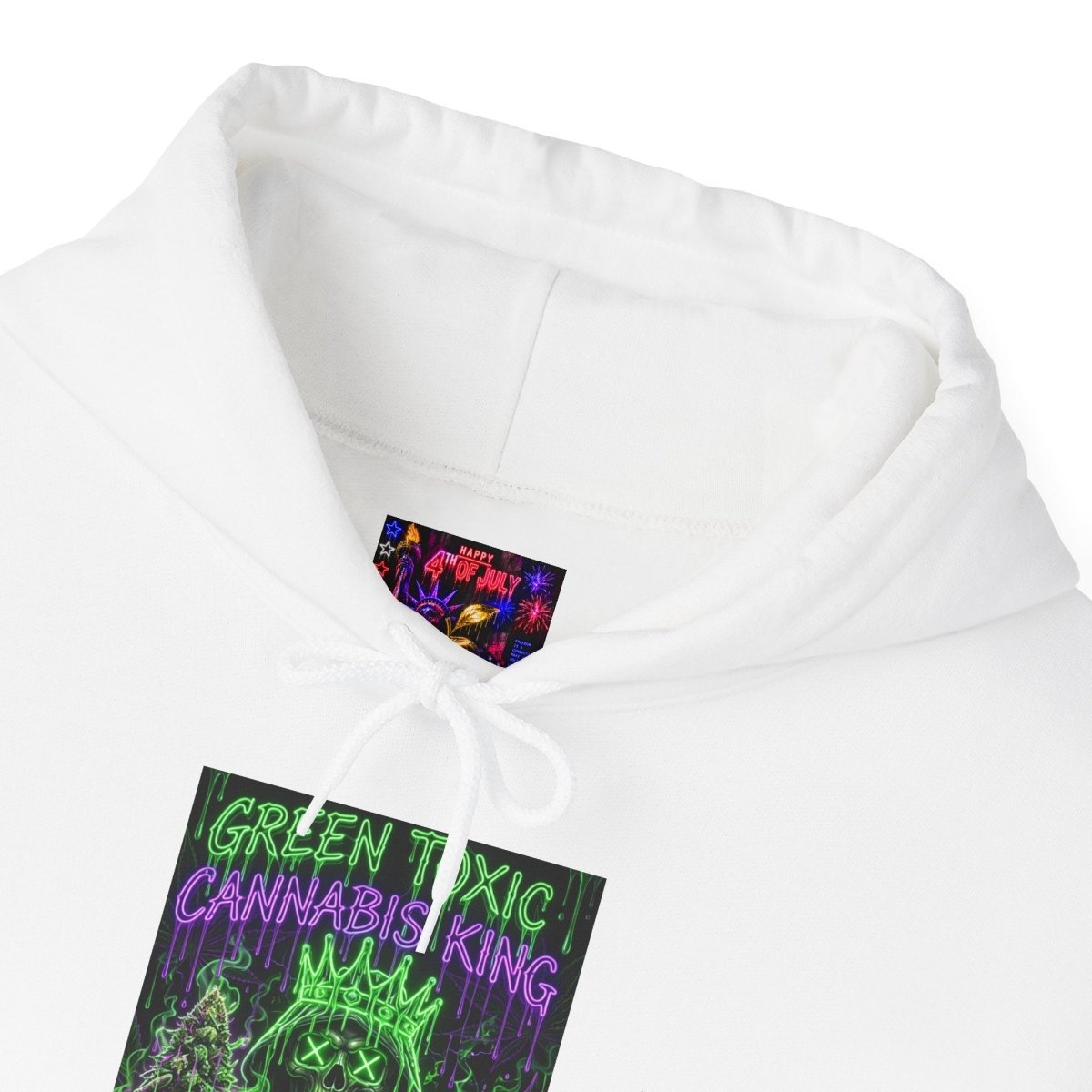 4th of July American Flag Hoodie — Patriotic Sleeve & Back Graphic PulloverHoodieGOLDEN APPLE CONNECTIONSPrintify