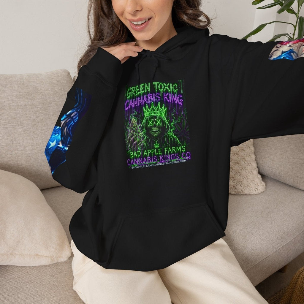 4th of July American Flag Hoodie — Patriotic Sleeve & Back Graphic PulloverHoodieGOLDEN APPLE CONNECTIONSPrintify