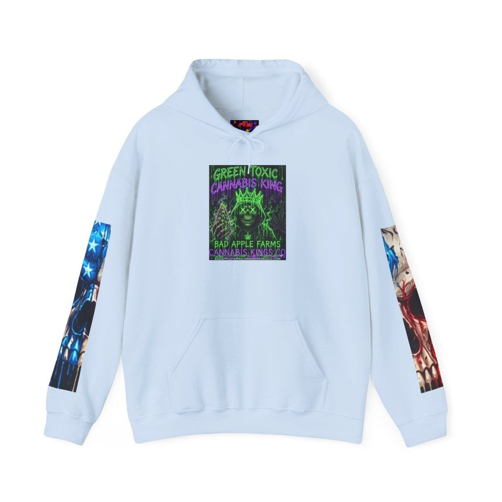 4th of July American Flag Hoodie — Patriotic Sleeve & Back Graphic PulloverHoodieGOLDEN APPLE CONNECTIONSPrintify