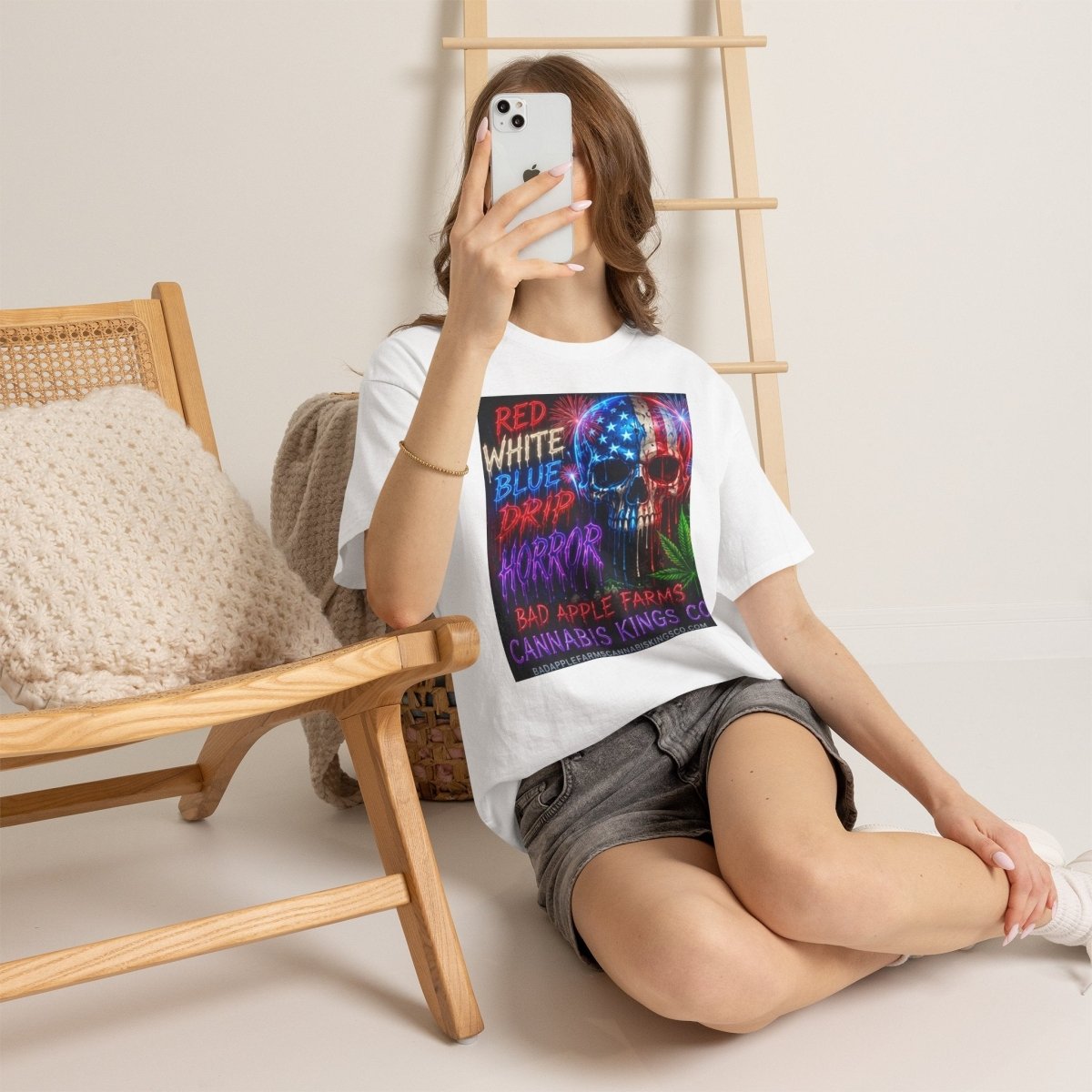 4th of July Graphic Tee — American Skull & Statue of Liberty Cannabis Festival ShirtT-ShirtGOLDEN APPLE CONNECTIONSPrintify
