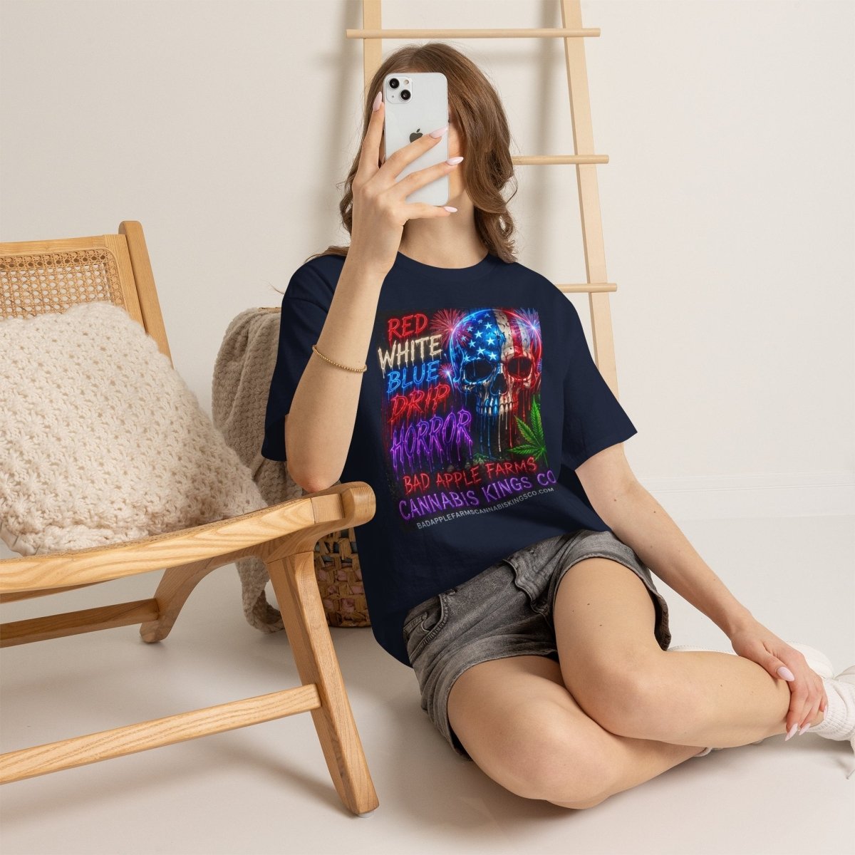4th of July Graphic Tee — American Skull & Statue of Liberty Cannabis Festival ShirtT-ShirtGOLDEN APPLE CONNECTIONSPrintify
