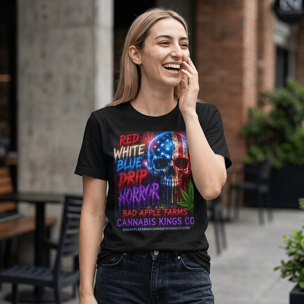4th of July Graphic Tee — American Skull & Statue of Liberty Cannabis Festival ShirtT-ShirtGOLDEN APPLE CONNECTIONSPrintify