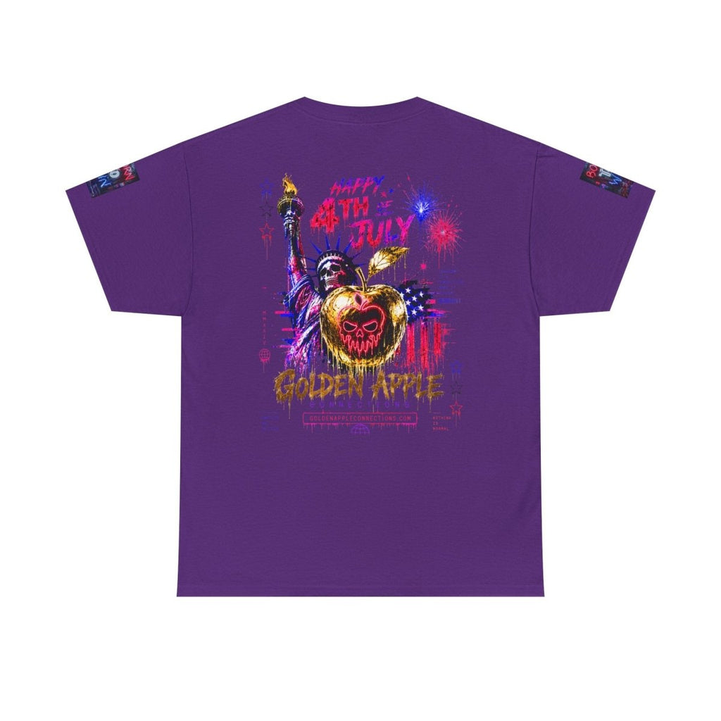 4th of July Skull Cannabis Graphic Tee — "Fireworks Over Skull City / Golden Apple"T-ShirtGOLDEN APPLE CONNECTIONSPrintify