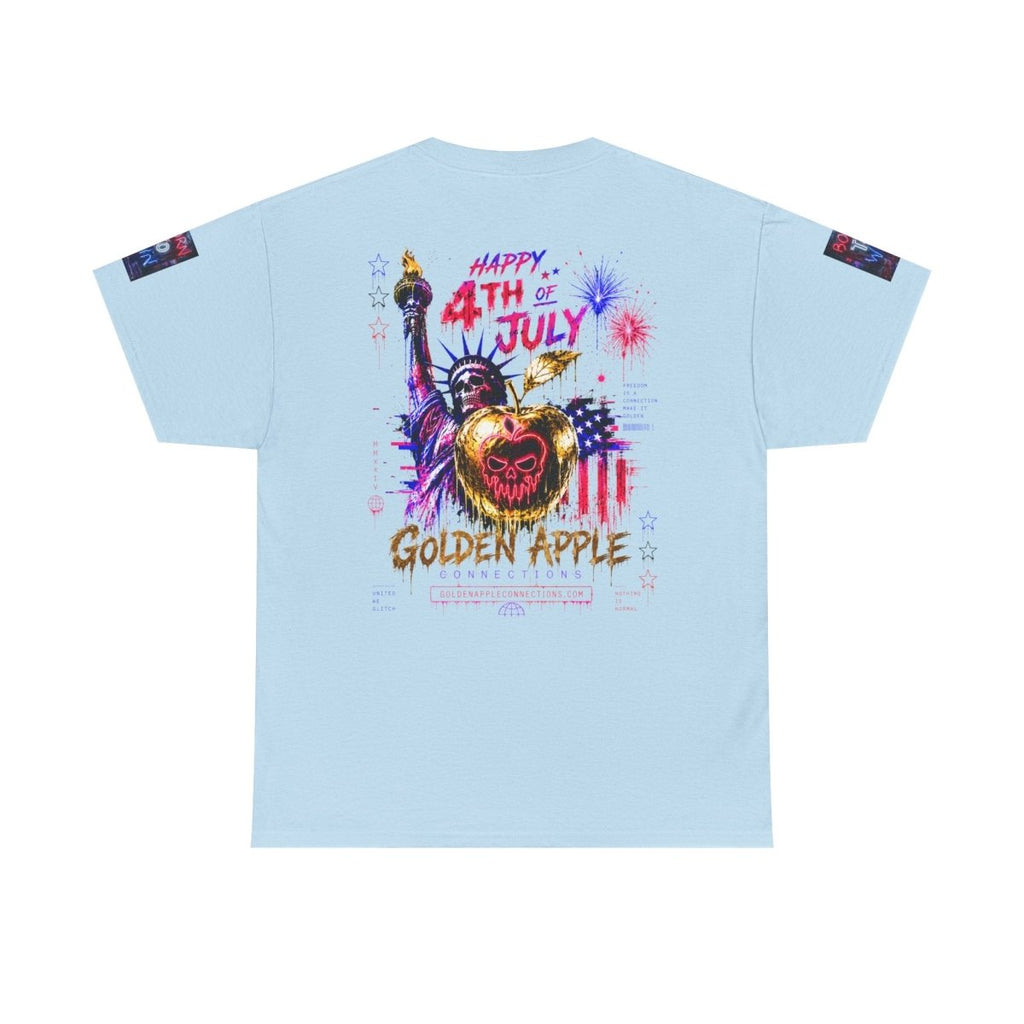 4th of July Skull Cannabis Graphic Tee — "Fireworks Over Skull City / Golden Apple"T-ShirtGOLDEN APPLE CONNECTIONSPrintify