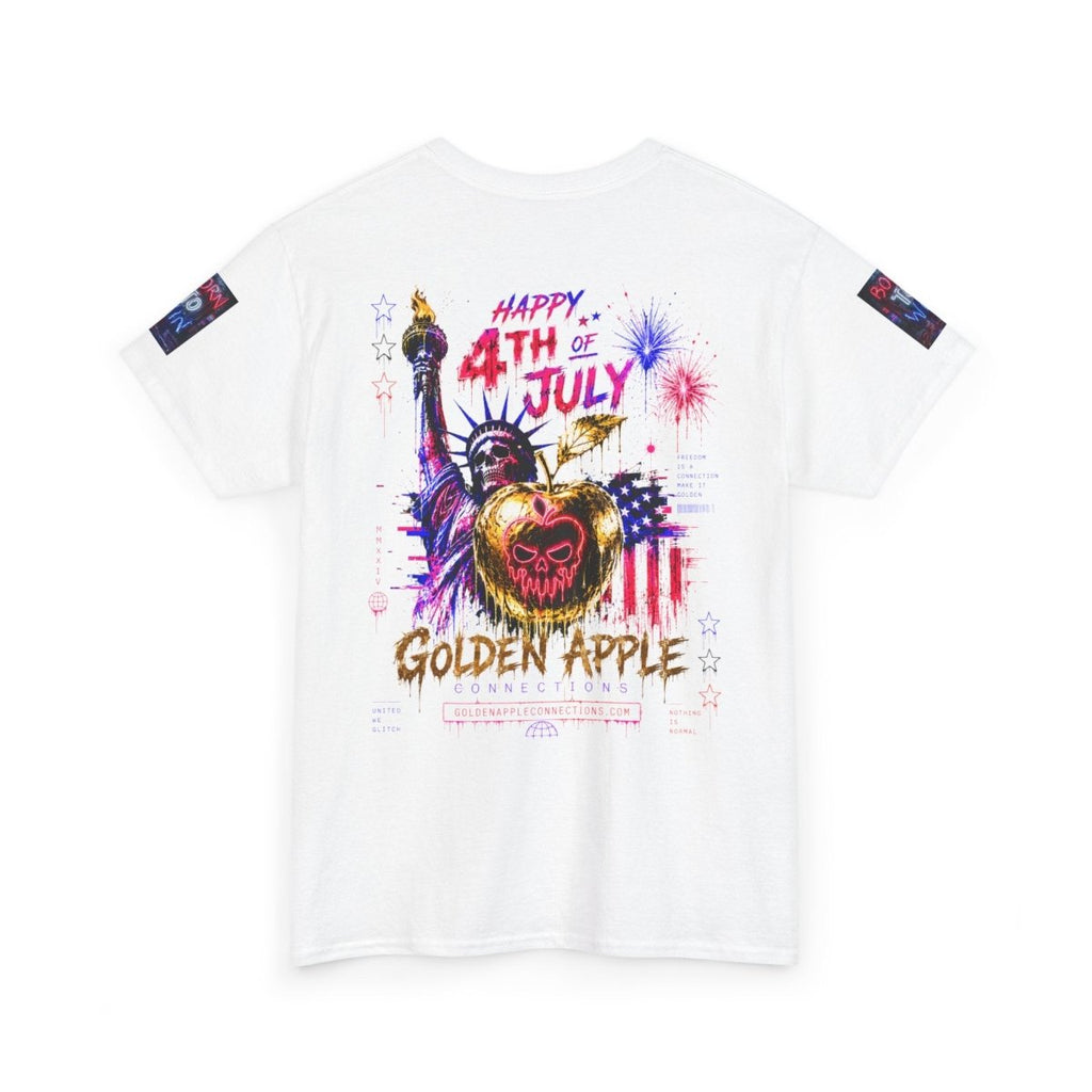 4th of July Skull Cannabis Graphic Tee — "Fireworks Over Skull City / Golden Apple"T-ShirtGOLDEN APPLE CONNECTIONSPrintify