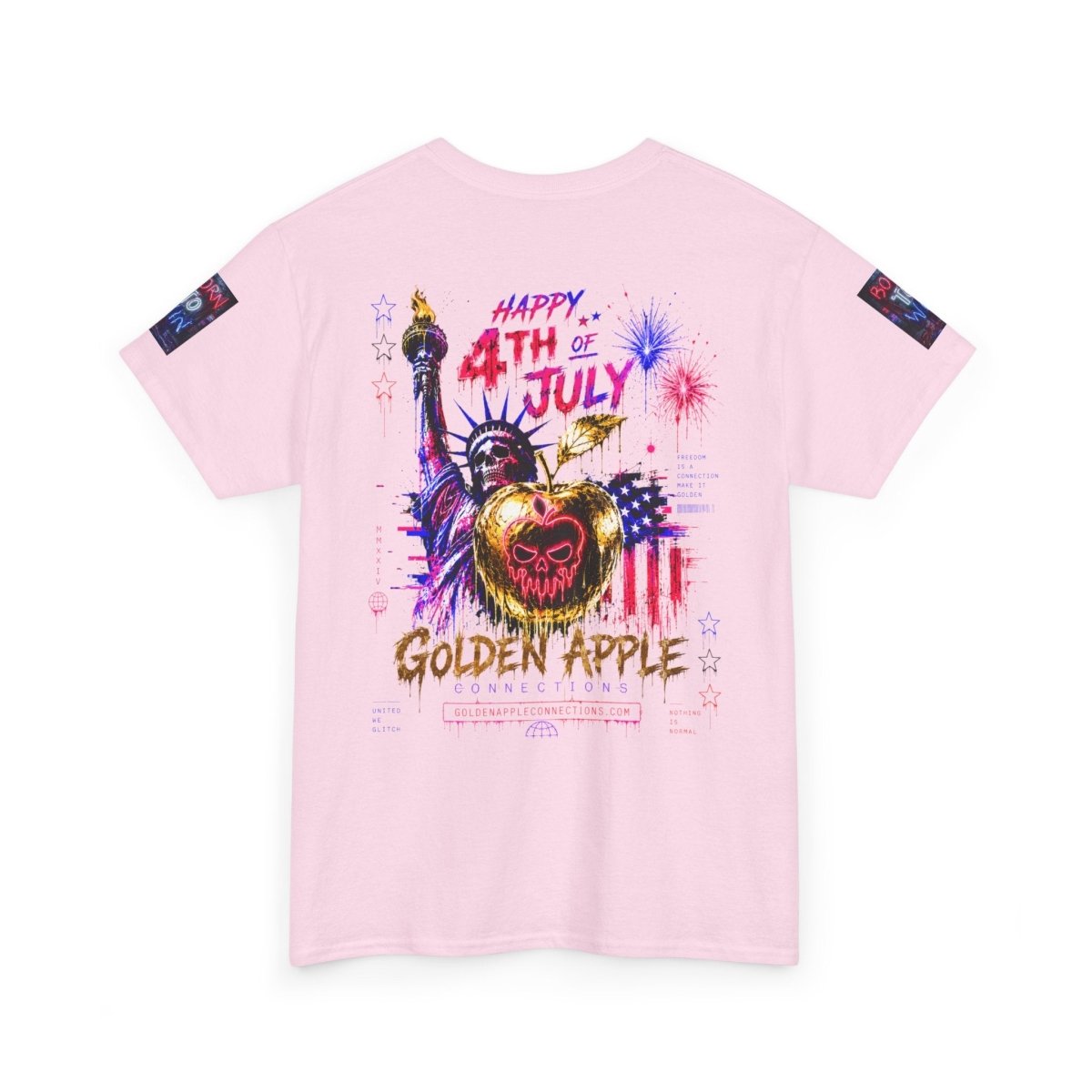 4th of July Skull Cannabis Graphic Tee — "Fireworks Over Skull City / Golden Apple"T-ShirtGOLDEN APPLE CONNECTIONSPrintify