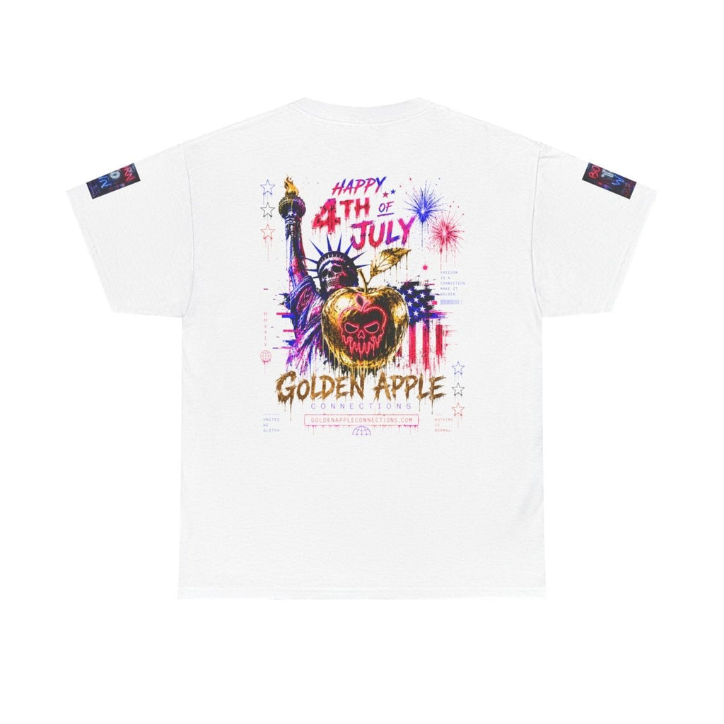 4th of July Skull Cannabis Graphic Tee — "Fireworks Over Skull City / Golden Apple"T-ShirtGOLDEN APPLE CONNECTIONSPrintify