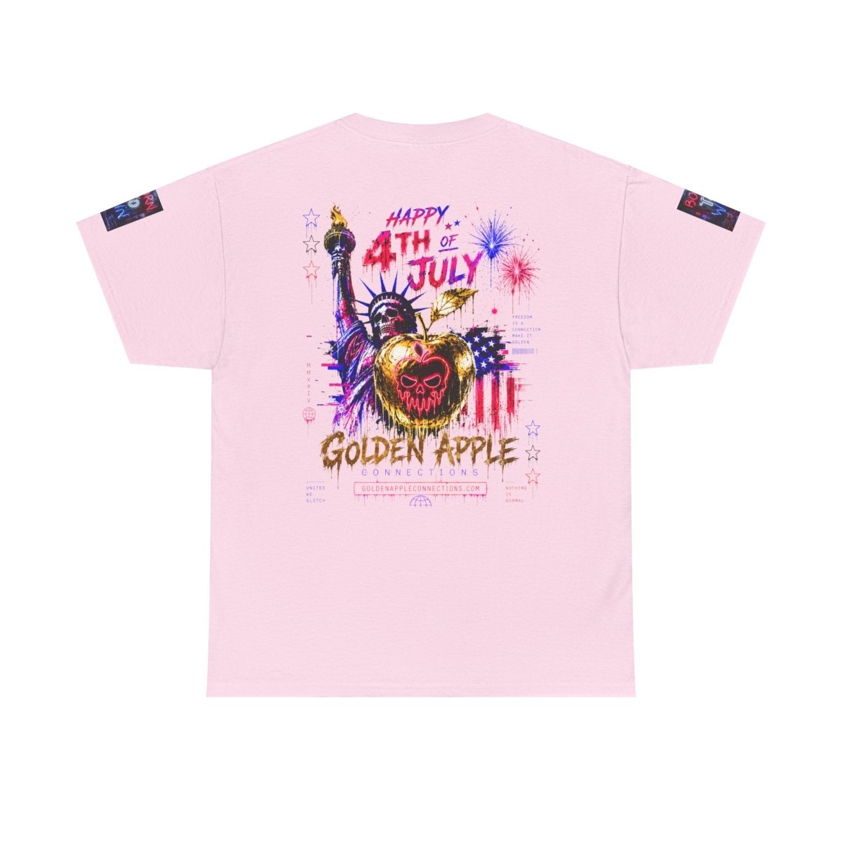 4th of July Skull Cannabis Graphic Tee — "Fireworks Over Skull City / Golden Apple"T-ShirtGOLDEN APPLE CONNECTIONSPrintify