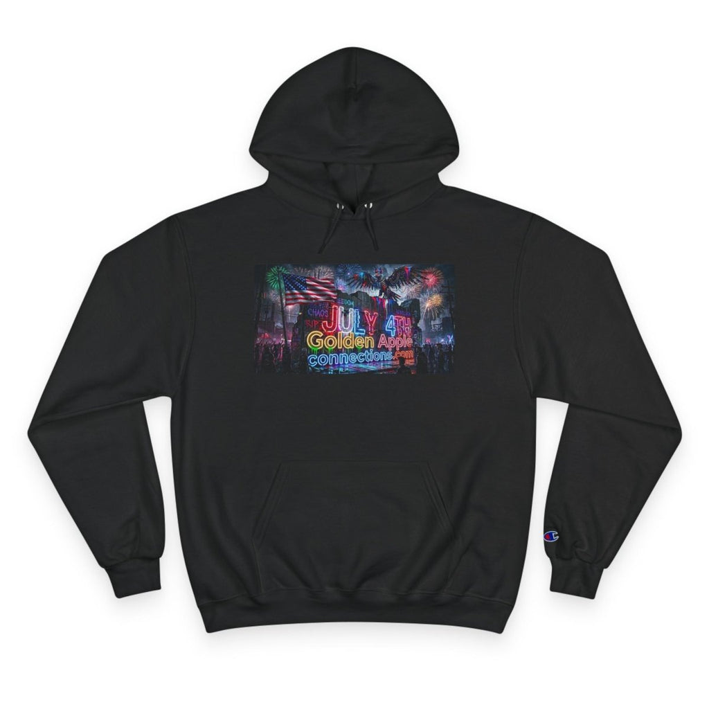 Champion Hoodie — Drip Drop Line Up Graphic HoodieHoodieGOLDEN APPLE CONNECTIONSPrintify