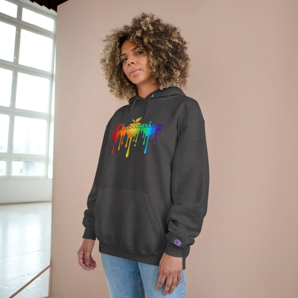 Champion Hoodie — Golden Apple Connections Rainbow Drip DesignHoodieGOLDEN APPLE CONNECTIONSPrintify