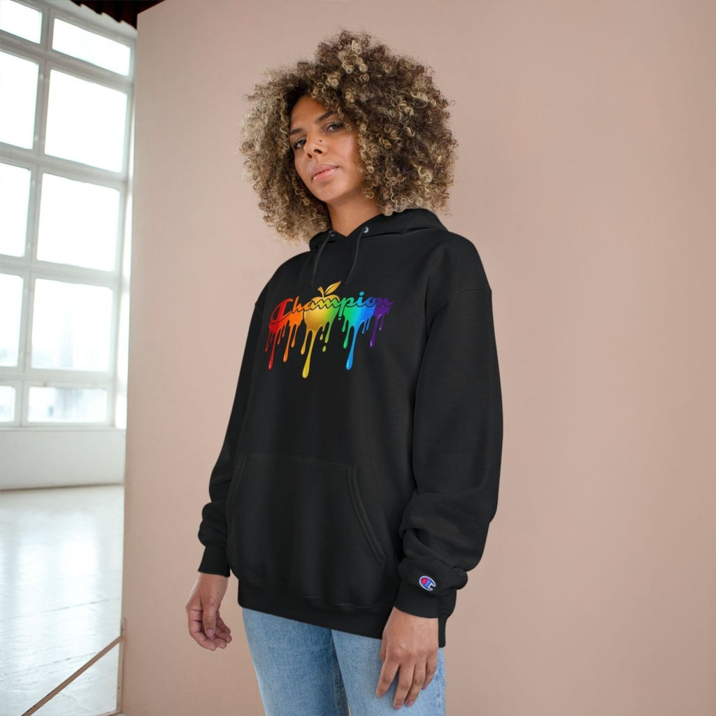 Champion Hoodie — Golden Apple Connections Rainbow Drip DesignHoodieGOLDEN APPLE CONNECTIONSPrintify