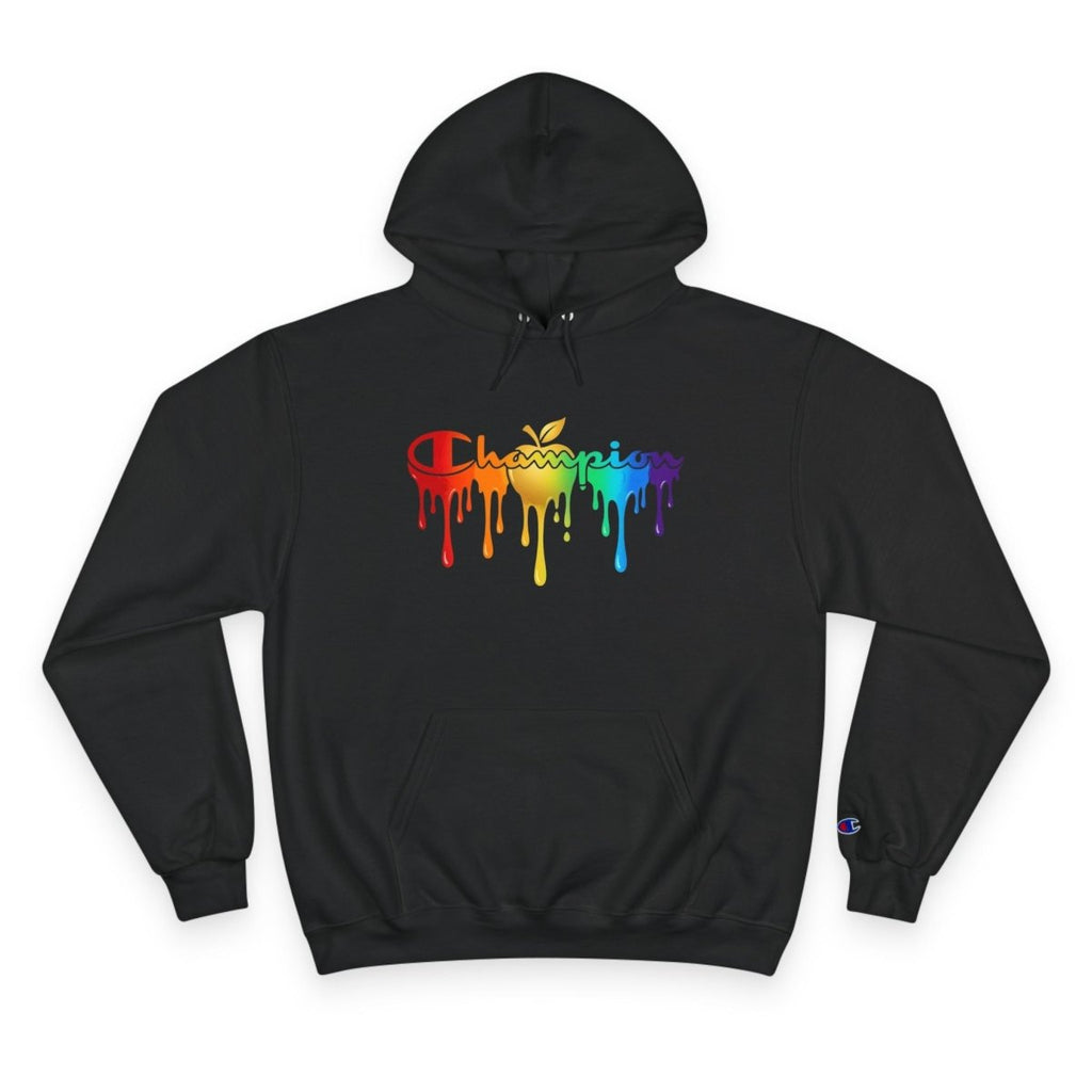 Champion Hoodie — Golden Apple Connections Rainbow Drip DesignHoodieGOLDEN APPLE CONNECTIONSPrintify