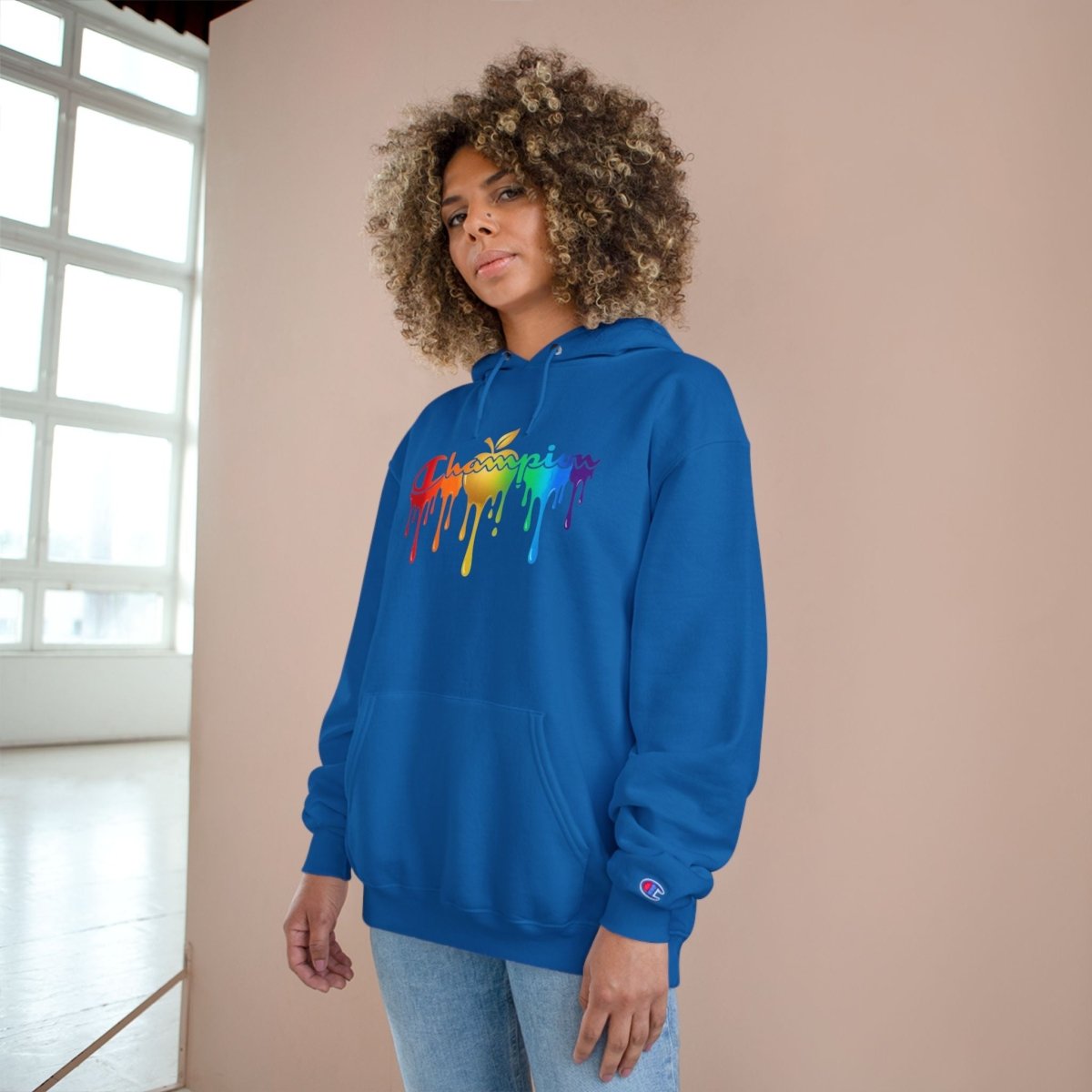 Champion Hoodie — Golden Apple Connections Rainbow Drip DesignHoodieGOLDEN APPLE CONNECTIONSPrintify