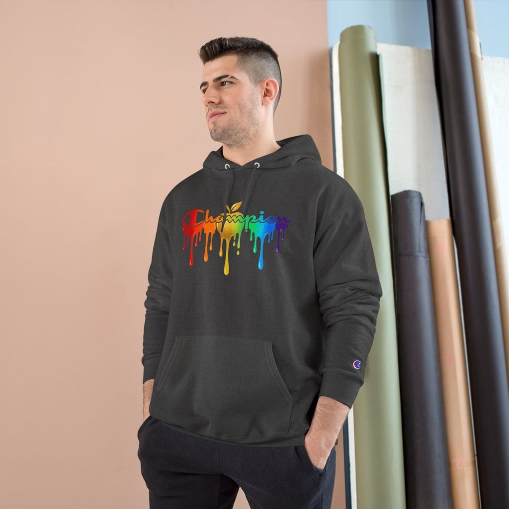 Champion Hoodie — Golden Apple Connections Rainbow Drip DesignHoodieGOLDEN APPLE CONNECTIONSPrintify