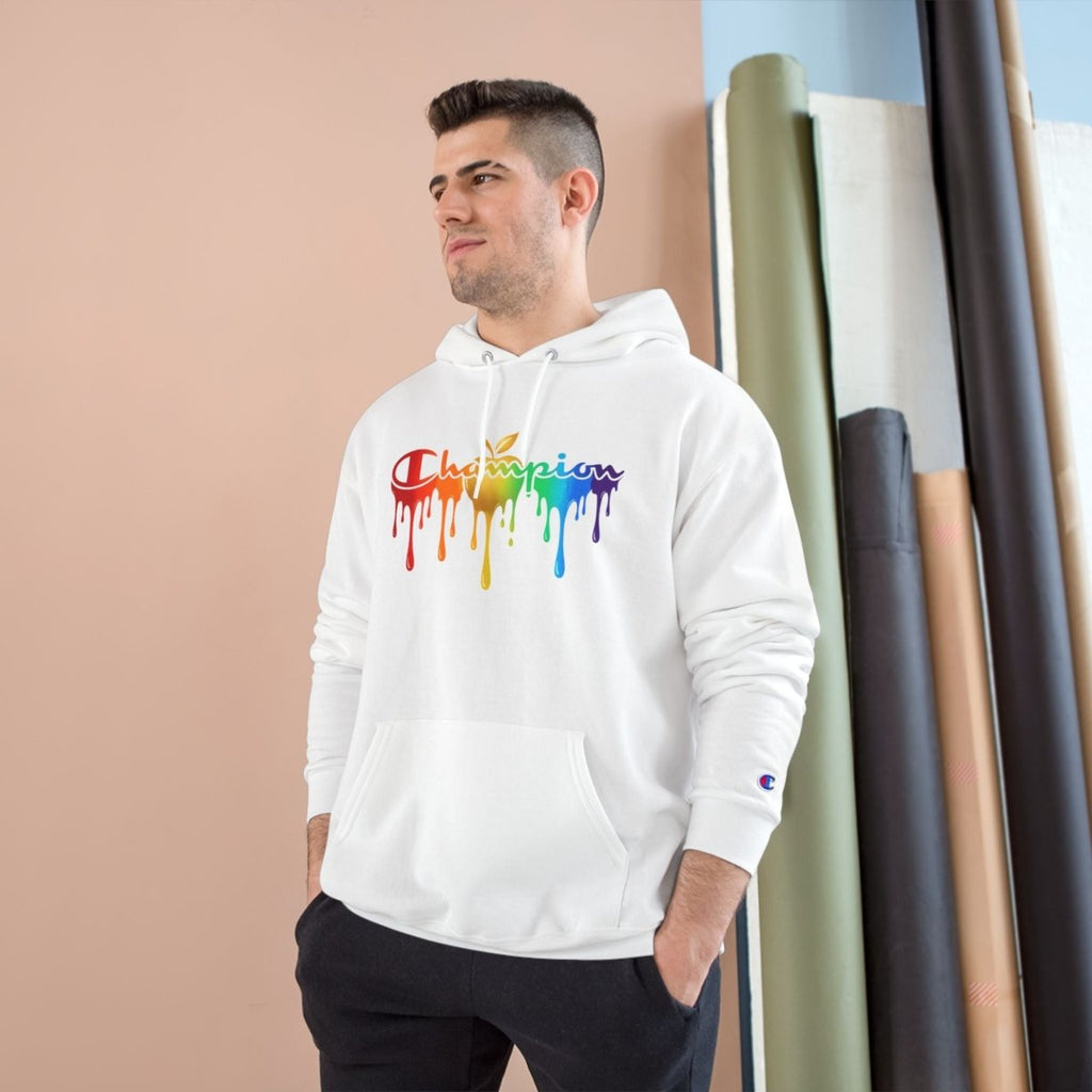 Champion Hoodie — Golden Apple Connections Rainbow Drip DesignHoodieGOLDEN APPLE CONNECTIONSPrintify
