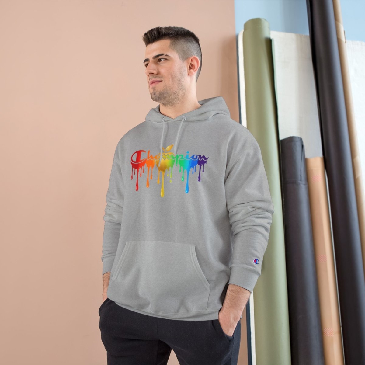 Champion Hoodie — Golden Apple Connections Rainbow Drip DesignHoodieGOLDEN APPLE CONNECTIONSPrintify