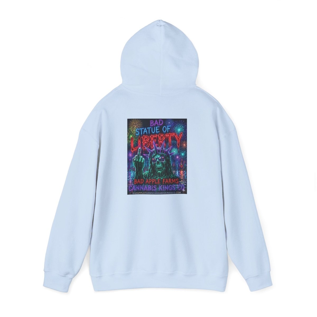 Liberty Statue Hoodie — Psychedelic Cannabis Art Hooded SweatshirtHoodieGOLDEN APPLE CONNECTIONSPrintify