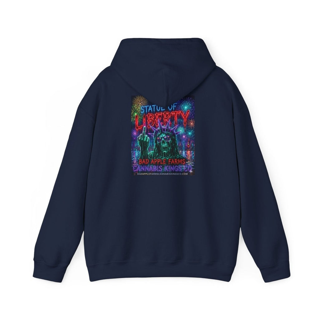 Liberty Statue Hoodie — Psychedelic Cannabis Art Hooded SweatshirtHoodieGOLDEN APPLE CONNECTIONSPrintify