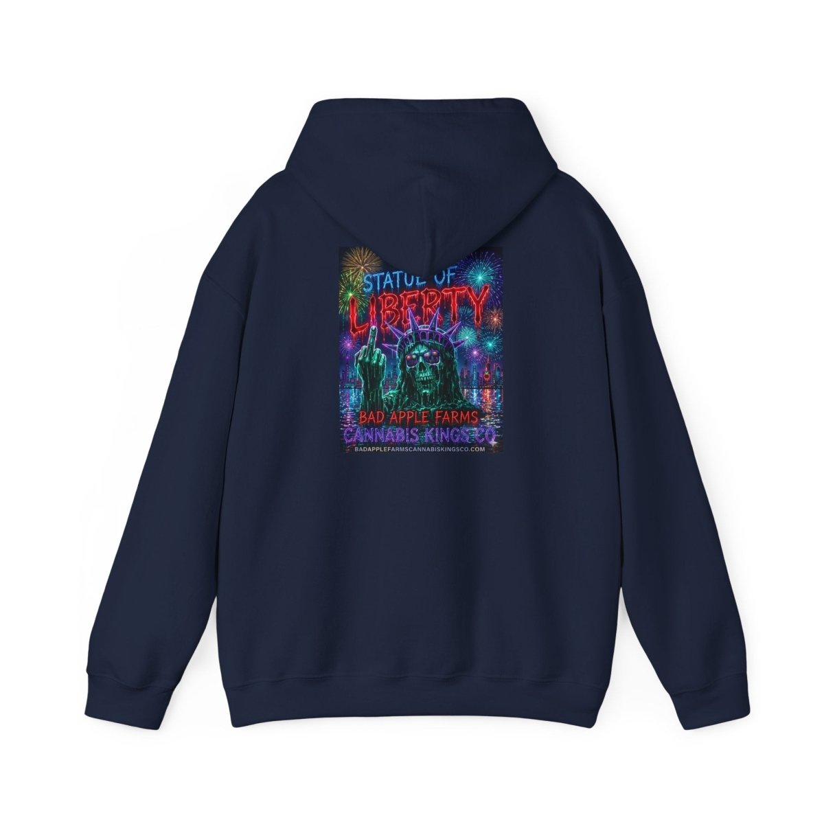 Liberty Statue Hoodie — Psychedelic Cannabis Art Hooded SweatshirtHoodieGOLDEN APPLE CONNECTIONSPrintify
