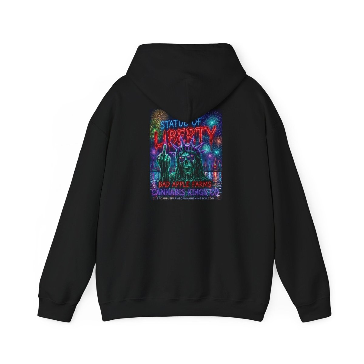 Liberty Statue Hoodie — Psychedelic Cannabis Art Hooded SweatshirtHoodieGOLDEN APPLE CONNECTIONSPrintify