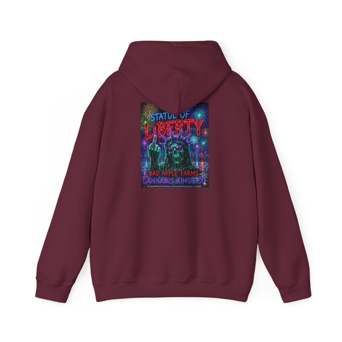 Liberty Statue Hoodie — Psychedelic Cannabis Art Hooded SweatshirtHoodieGOLDEN APPLE CONNECTIONSPrintify
