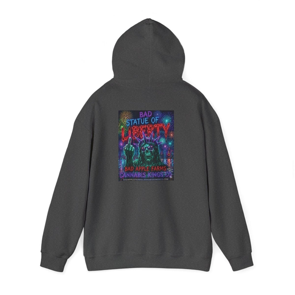 Liberty Statue Hoodie — Psychedelic Cannabis Art Hooded SweatshirtHoodieGOLDEN APPLE CONNECTIONSPrintify