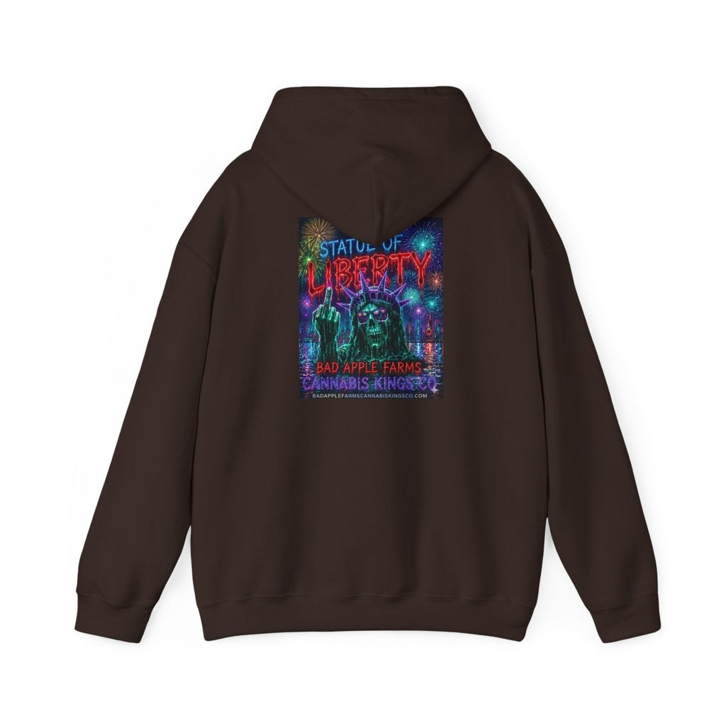 Liberty Statue Hoodie — Psychedelic Cannabis Art Hooded SweatshirtHoodieGOLDEN APPLE CONNECTIONSPrintify
