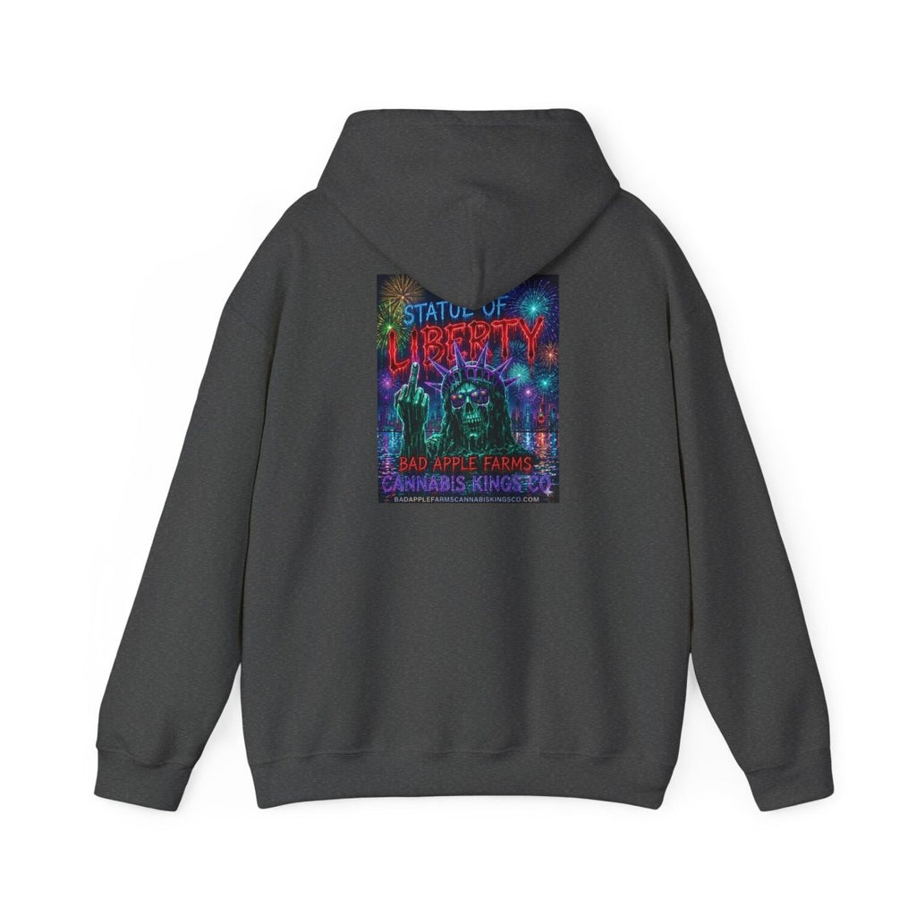 Liberty Statue Hoodie — Psychedelic Cannabis Art Hooded SweatshirtHoodieGOLDEN APPLE CONNECTIONSPrintify