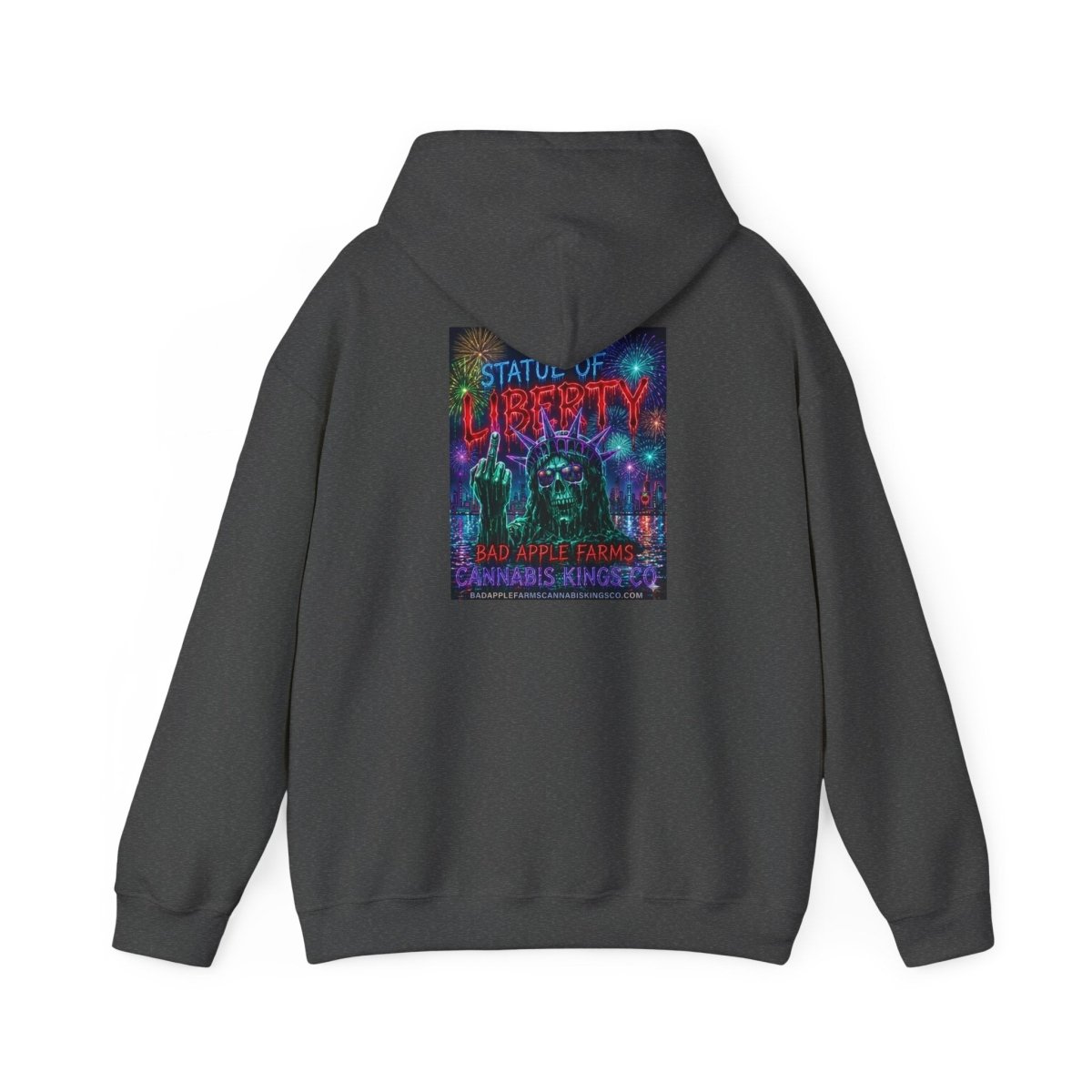 Liberty Statue Hoodie — Psychedelic Cannabis Art Hooded SweatshirtHoodieGOLDEN APPLE CONNECTIONSPrintify