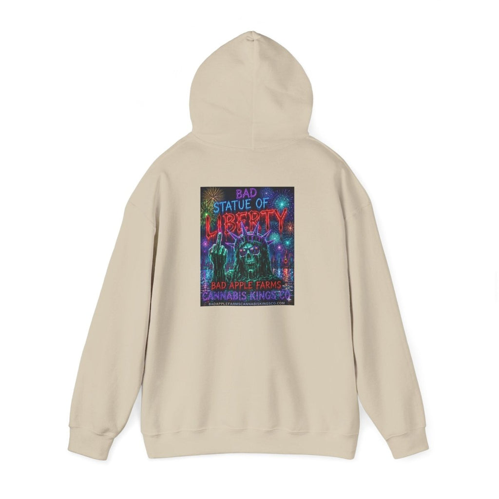 Liberty Statue Hoodie — Psychedelic Cannabis Art Hooded SweatshirtHoodieGOLDEN APPLE CONNECTIONSPrintify