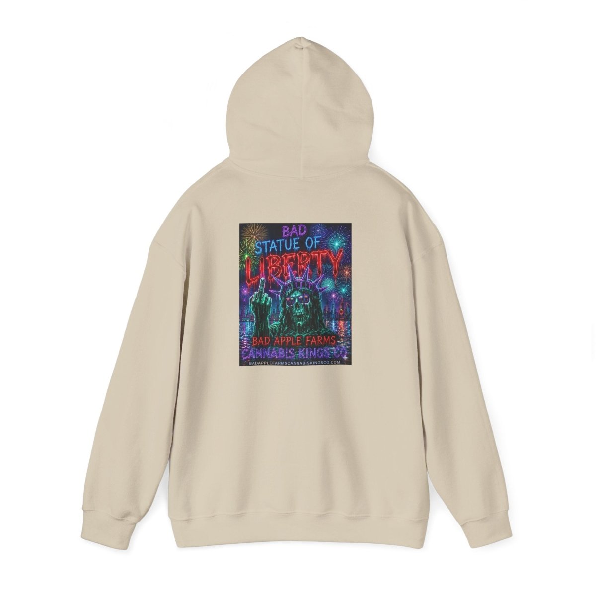 Liberty Statue Hoodie — Psychedelic Cannabis Art Hooded SweatshirtHoodieGOLDEN APPLE CONNECTIONSPrintify