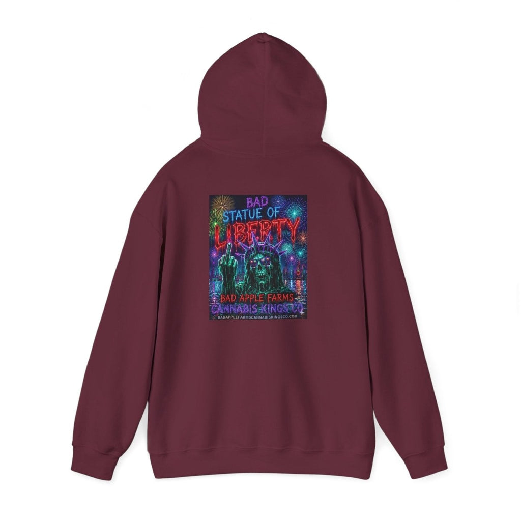 Liberty Statue Hoodie — Psychedelic Cannabis Art Hooded SweatshirtHoodieGOLDEN APPLE CONNECTIONSPrintify