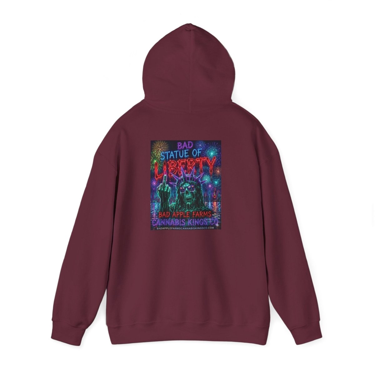 Liberty Statue Hoodie — Psychedelic Cannabis Art Hooded SweatshirtHoodieGOLDEN APPLE CONNECTIONSPrintify