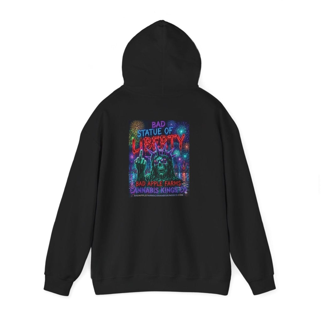 Liberty Statue Hoodie — Psychedelic Cannabis Art Hooded SweatshirtHoodieGOLDEN APPLE CONNECTIONSPrintify