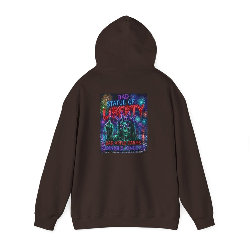 Liberty Statue Hoodie — Psychedelic Cannabis Art Hooded SweatshirtHoodieGOLDEN APPLE CONNECTIONSPrintify
