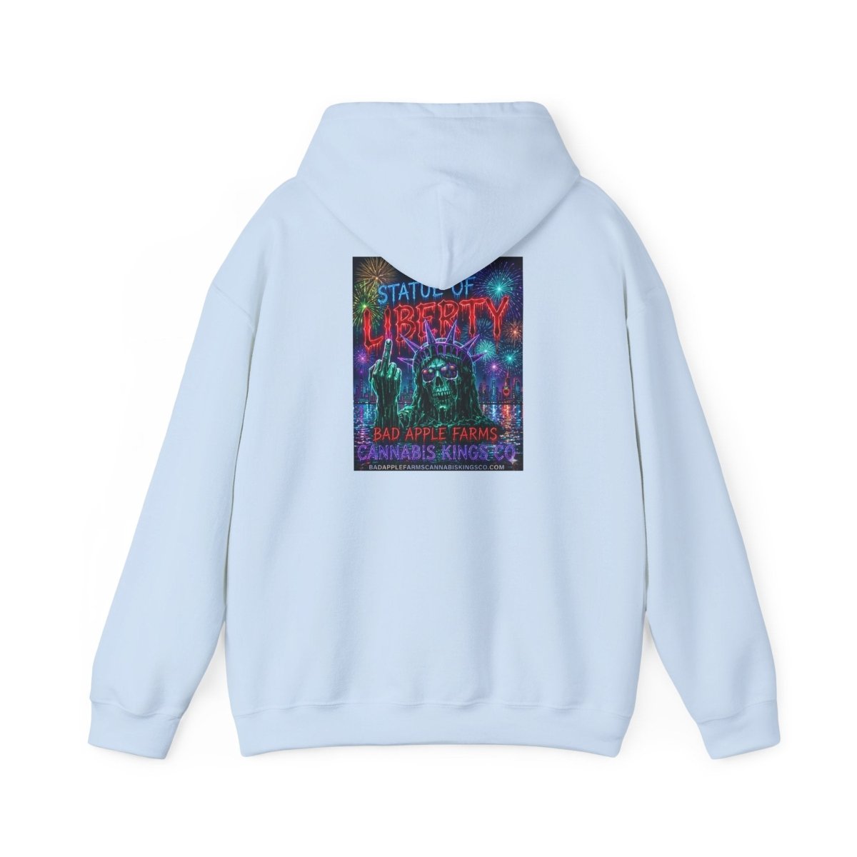 Liberty Statue Hoodie — Psychedelic Cannabis Art Hooded SweatshirtHoodieGOLDEN APPLE CONNECTIONSPrintify